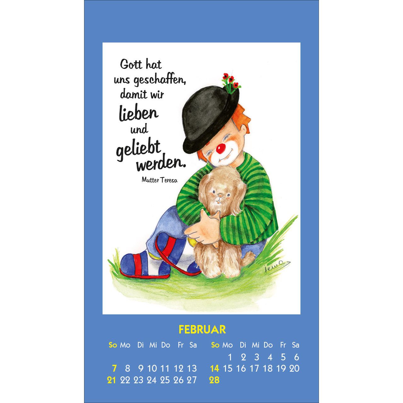 Kleine Clown Grüße 2027 - Aufkleber-Kalender