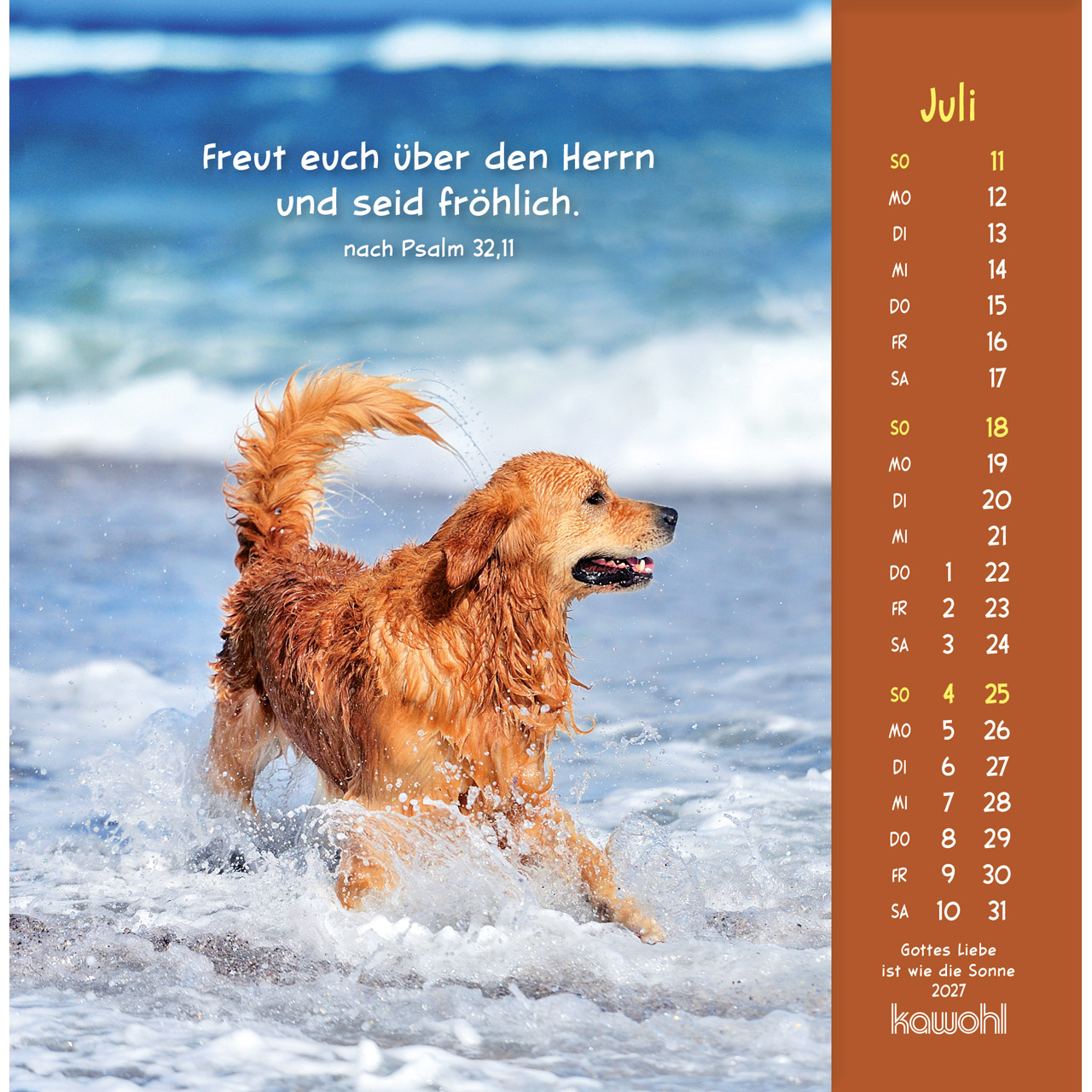 Gottes Liebe ist wie die Sonne 2027 - Postkartenkalender