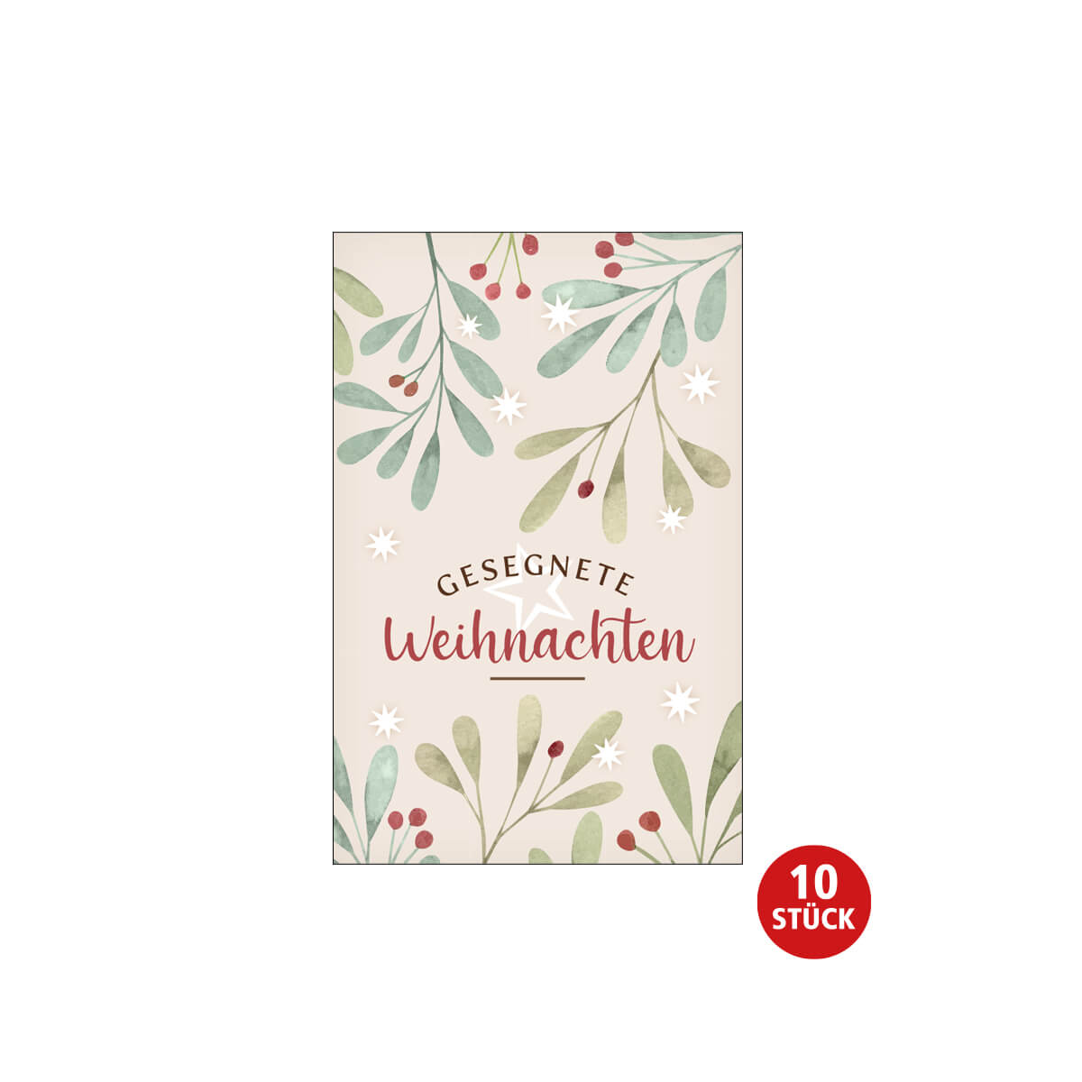 Kärtchen 'Gesegnete Weihnachten' (10 Ex.)