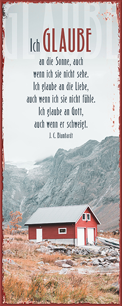 Metallschild 'Ich glaube an die Sonne, auch wenn ich sie nic