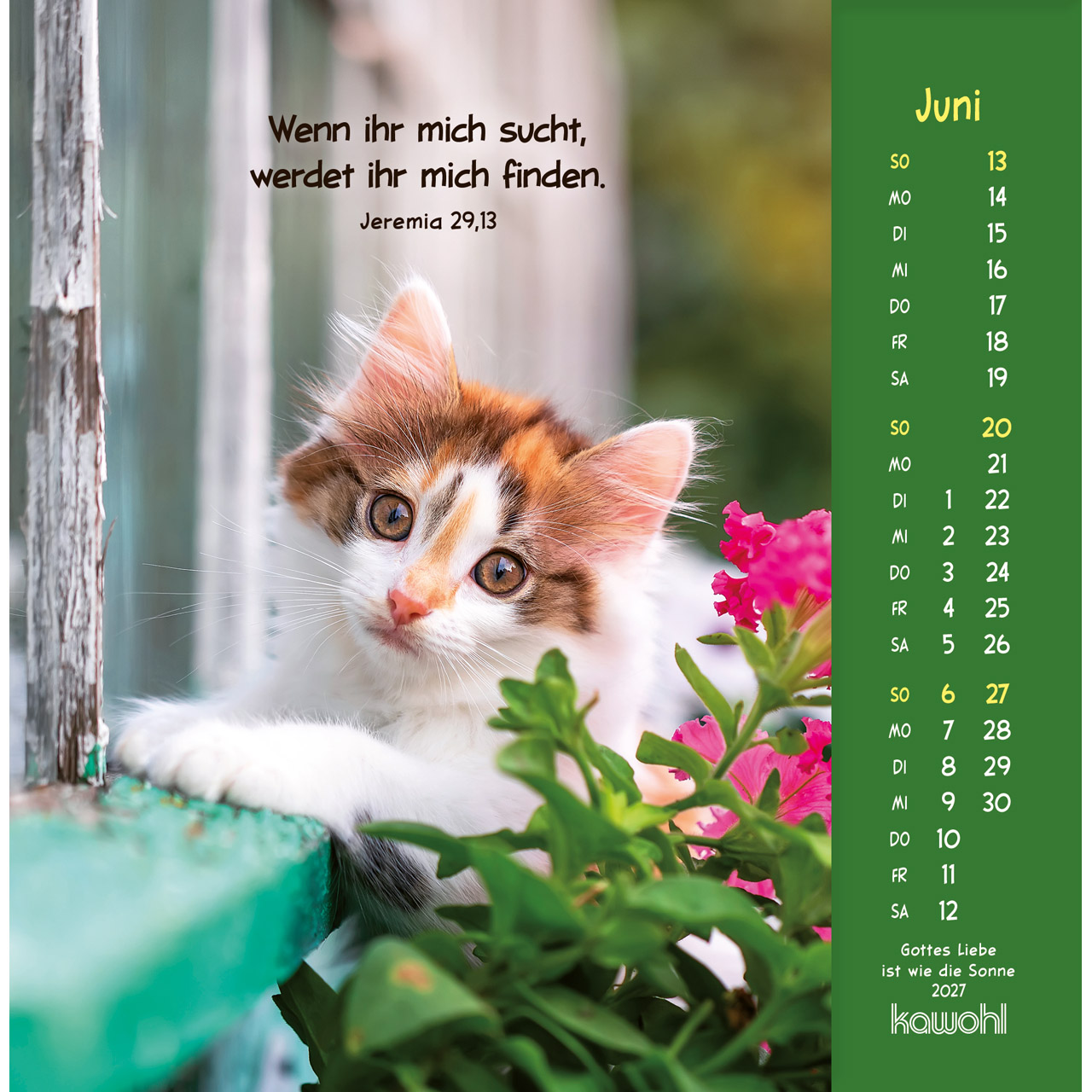 Gottes Liebe ist wie die Sonne 2027 - Postkartenkalender