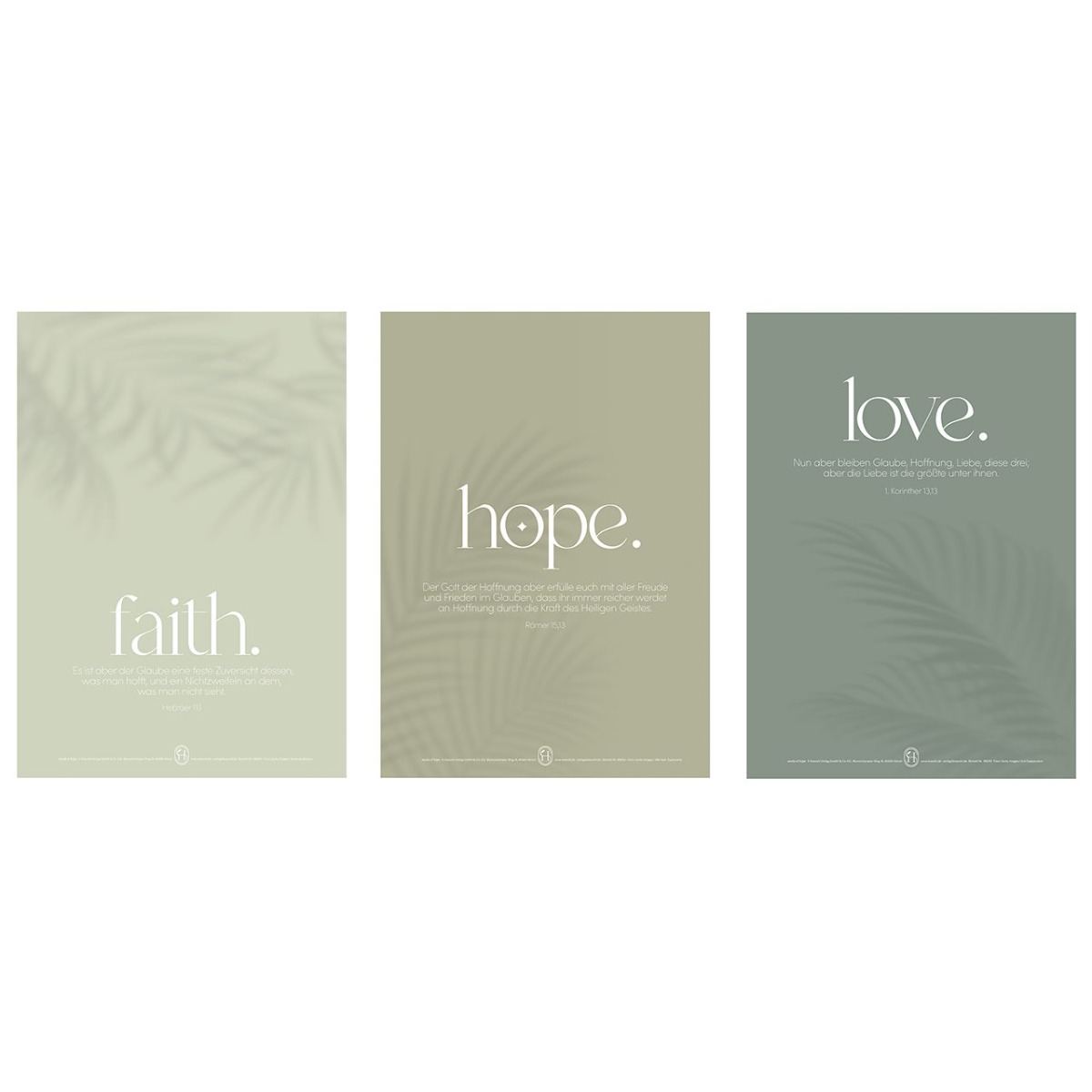 faith. hope. love. - Poster 3er Set A3