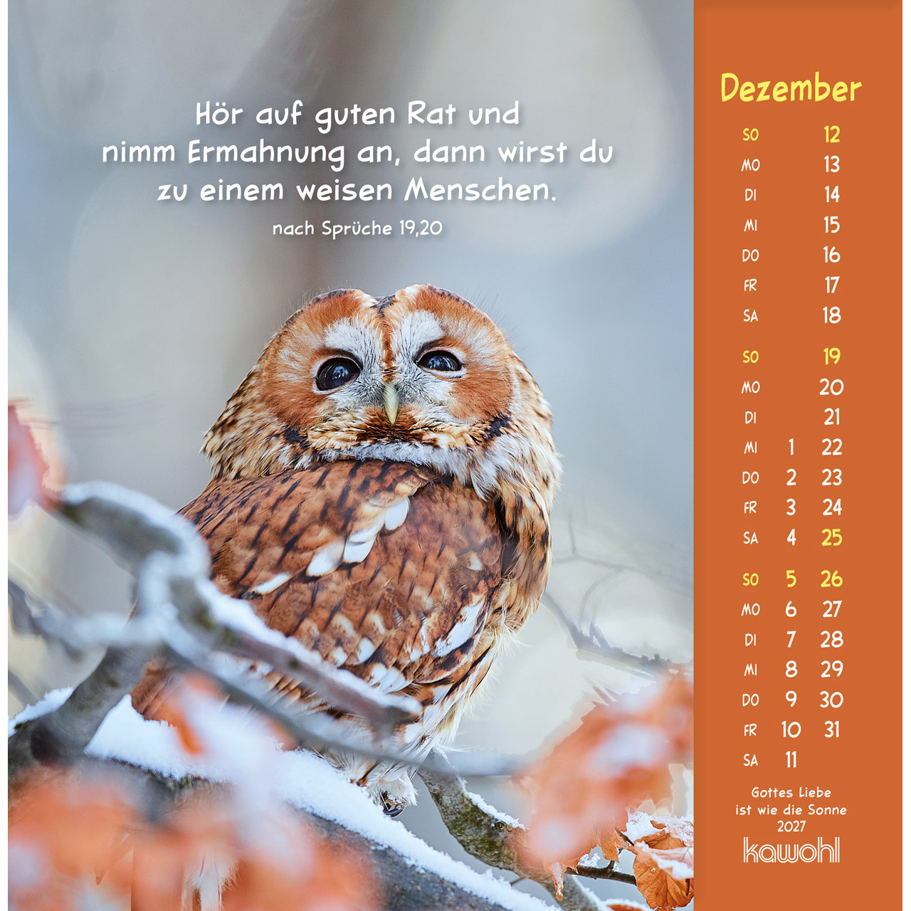 Gottes Liebe ist wie die Sonne 2027 - Postkartenkalender