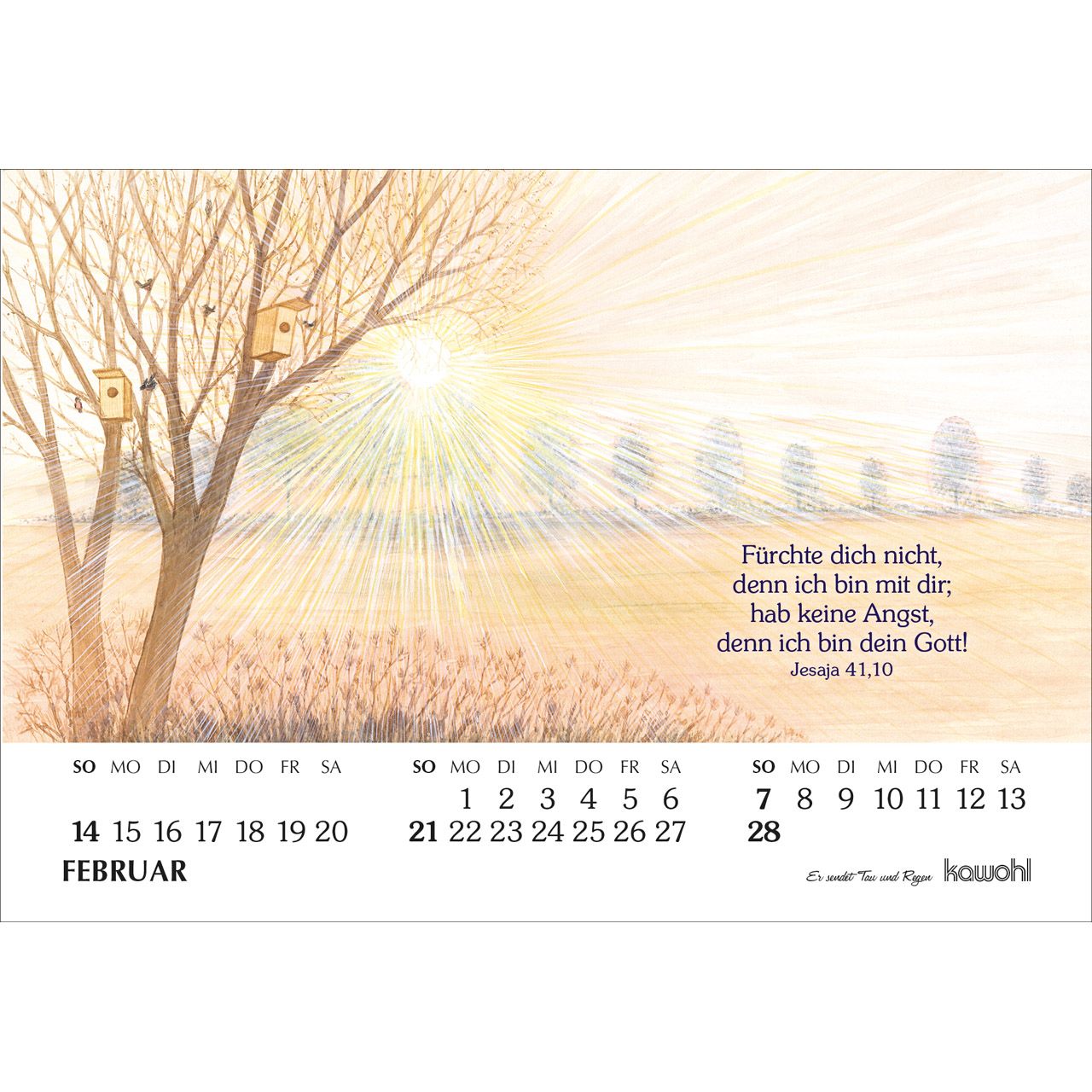 Er sendet Tau und Regen 2027 - Aufstellkalender