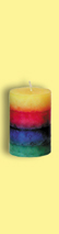 Regenbogenkerze 'Stumpen' 7,5 cm