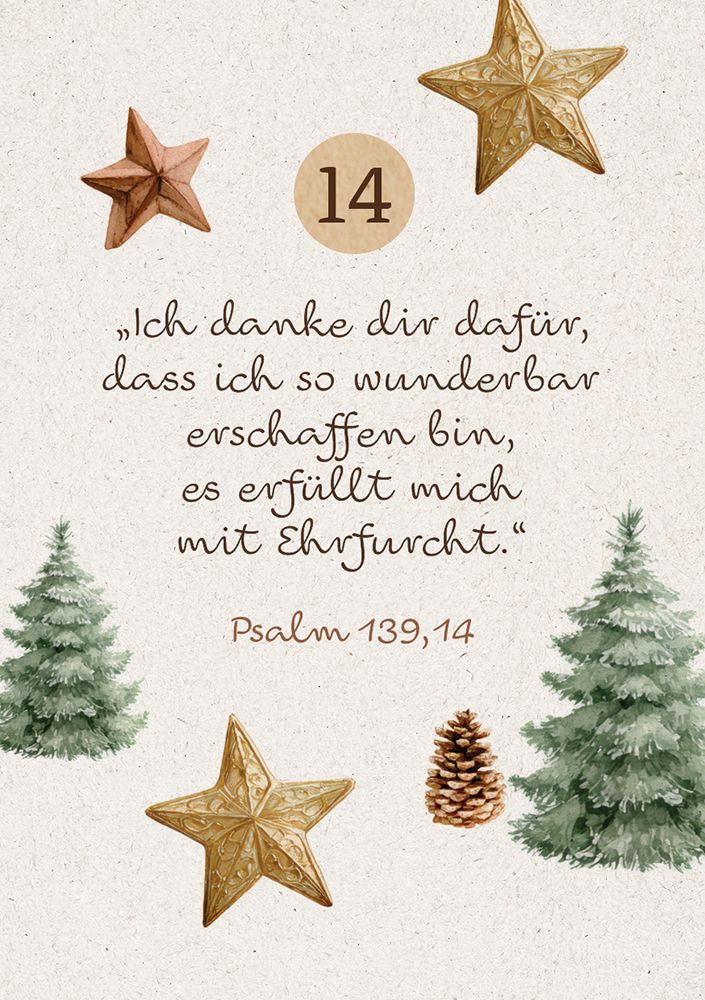 24 Herzenswege zur Krippe mit Psalm 139 - Mini-Adventskalender