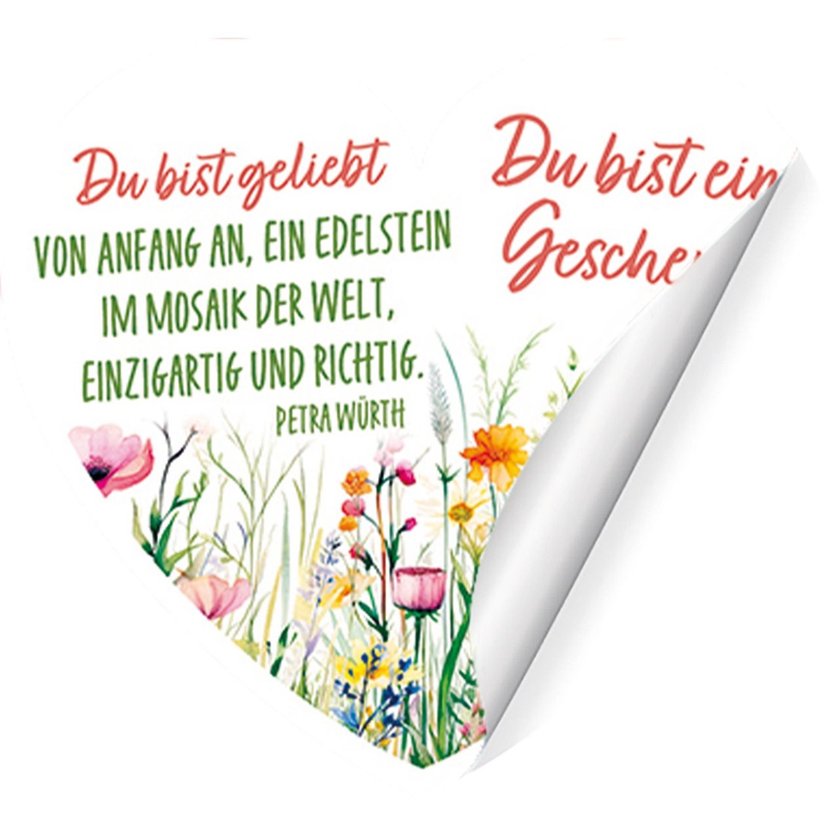 Aufkleber-Grußkarte 12 Ex.-Du bist geliebt von Anfang an