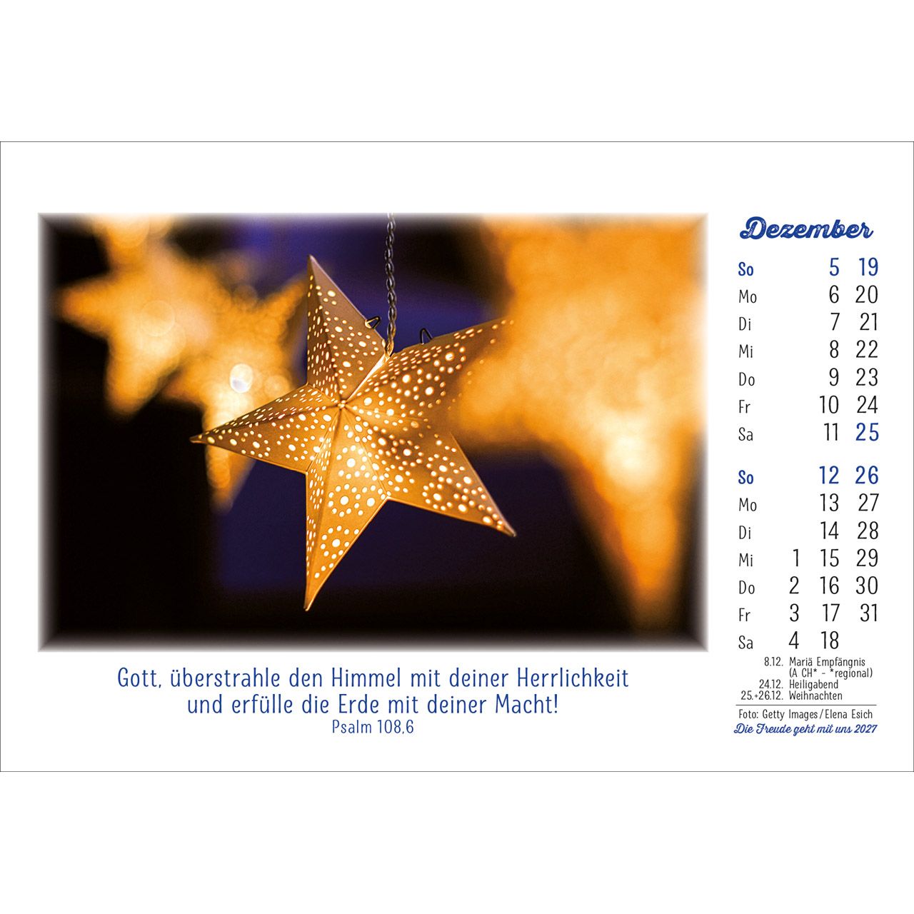 Die Freude geht mit uns 2027 - Aufstellkalender