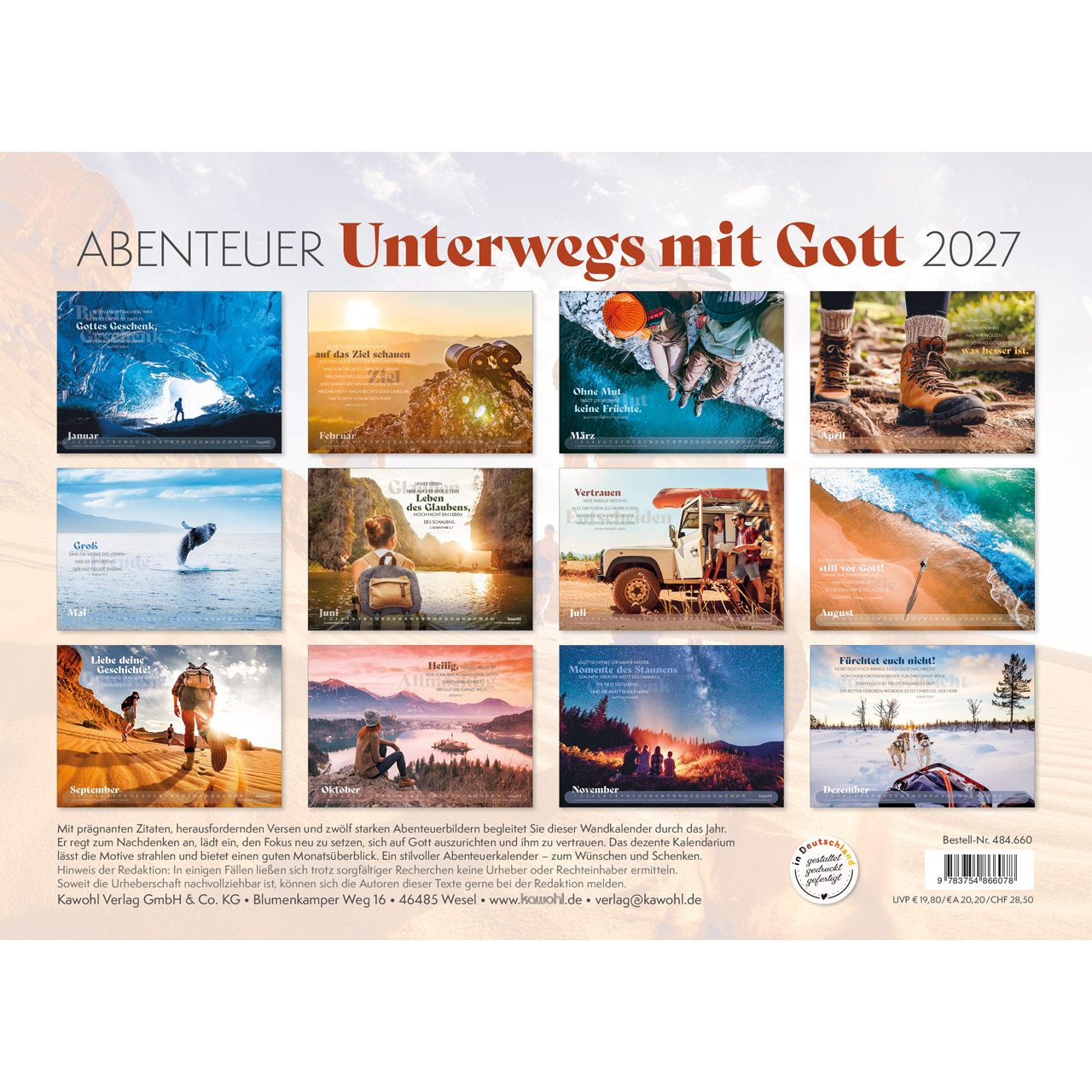 Abenteuer Unterwegs mit Gott 2027 - Wandkalender