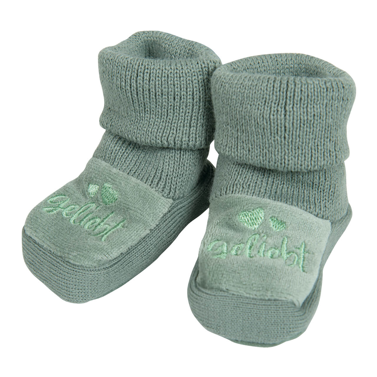 Baby-Söckchen 'geliebt' salbei