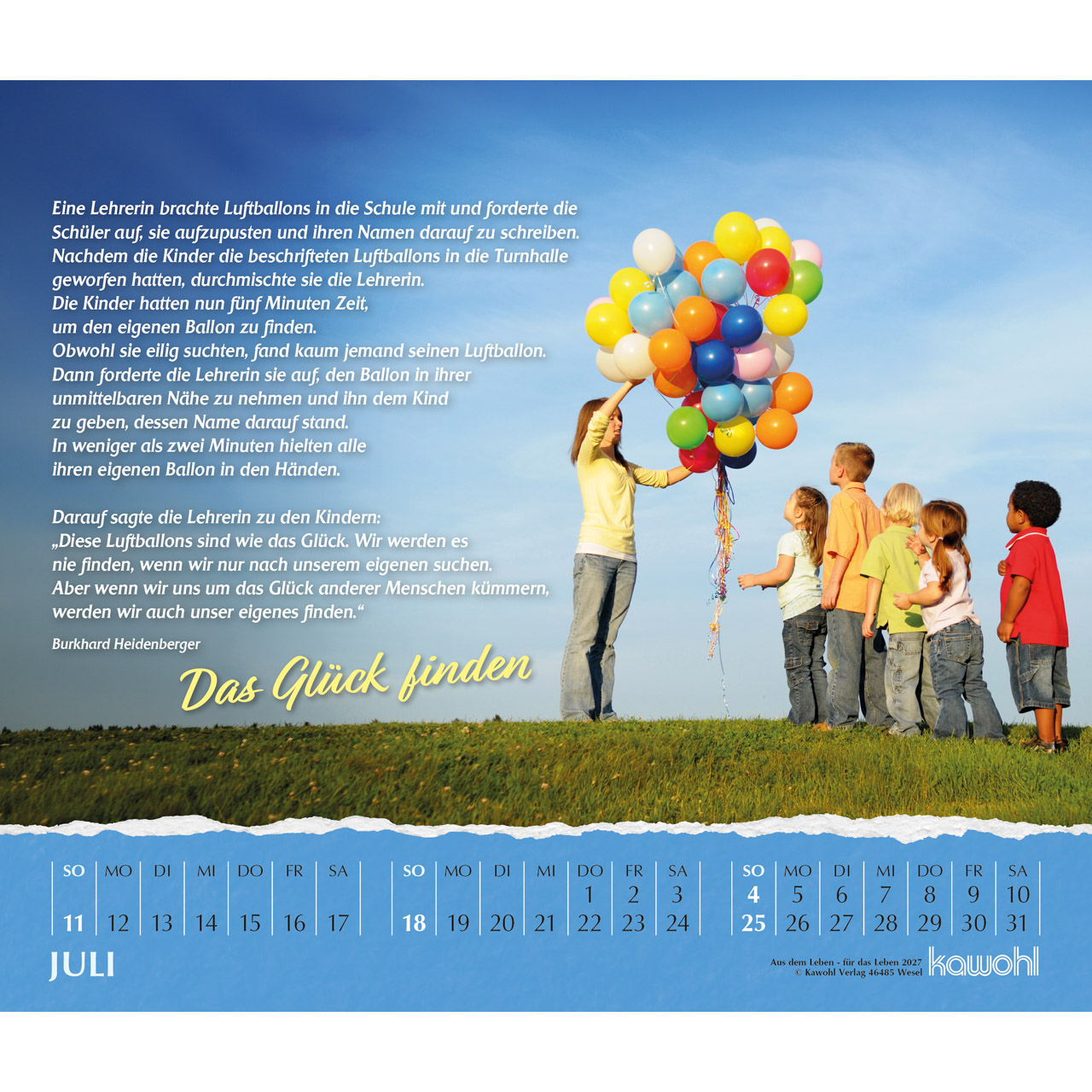 Aus dem Leben für das Leben 2027 - Postkartenkalender