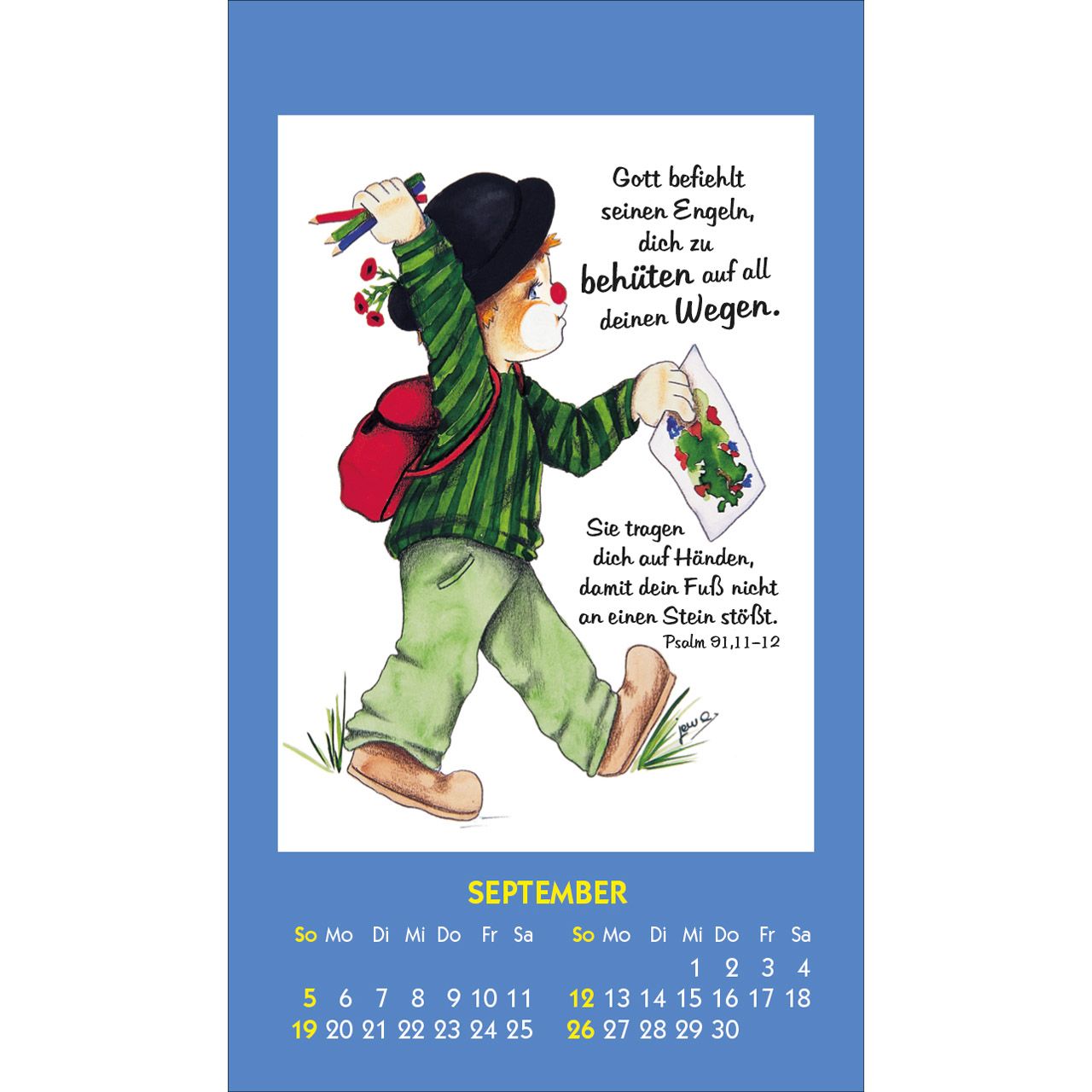 Kleine Clown Grüße 2027 - Aufkleber-Kalender