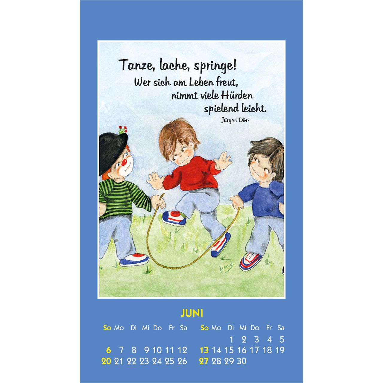 Kleine Clown Grüße 2027 - Aufkleber-Kalender