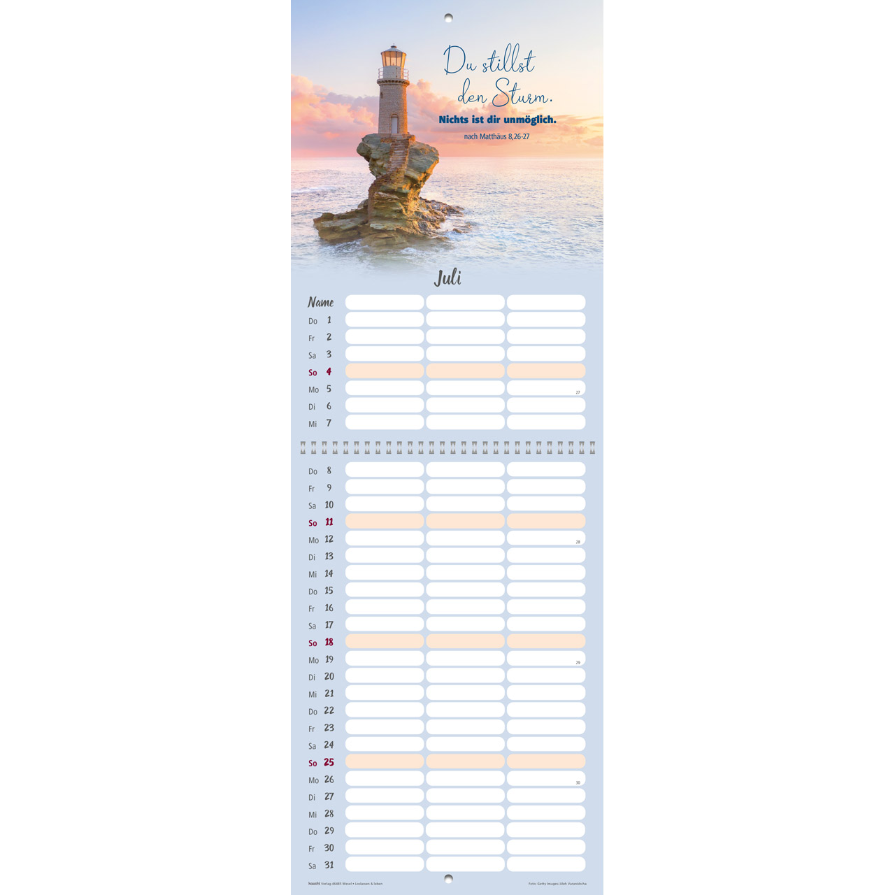 Loslassen & leben 2027 - Wandkalender Terminer