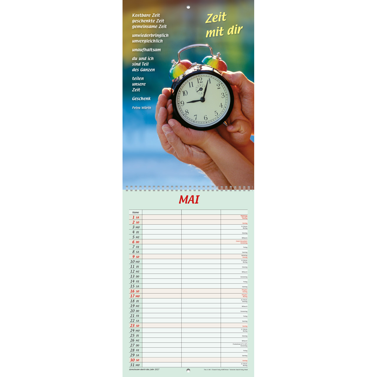 Gemeinsam durch das Jahr 2027 - Wandkalender Terminer
