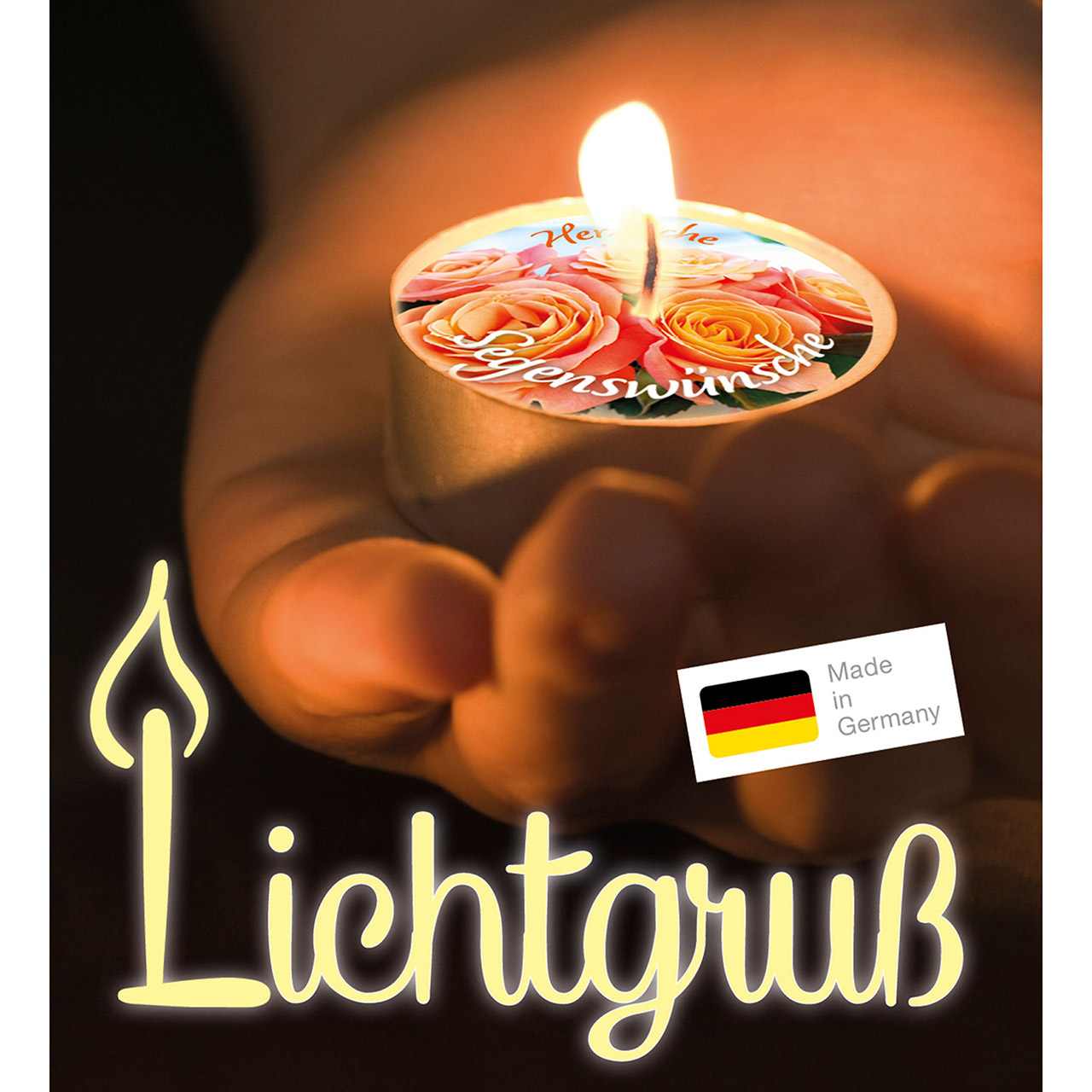 Lichtgruß 'Mit herzlichen Segenswünschen'
