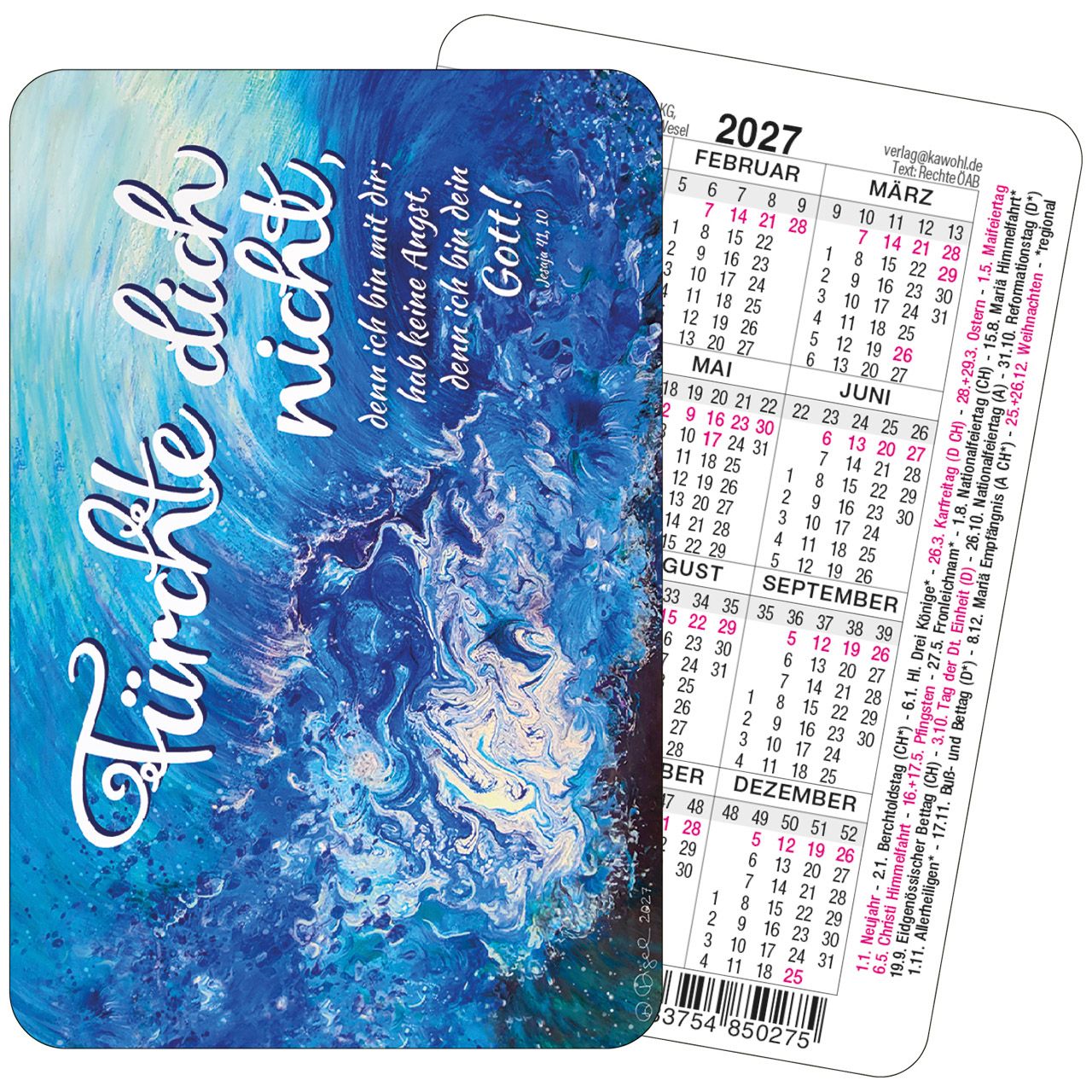 Fürchte dich nicht - Spielkartenkalender Aquarell