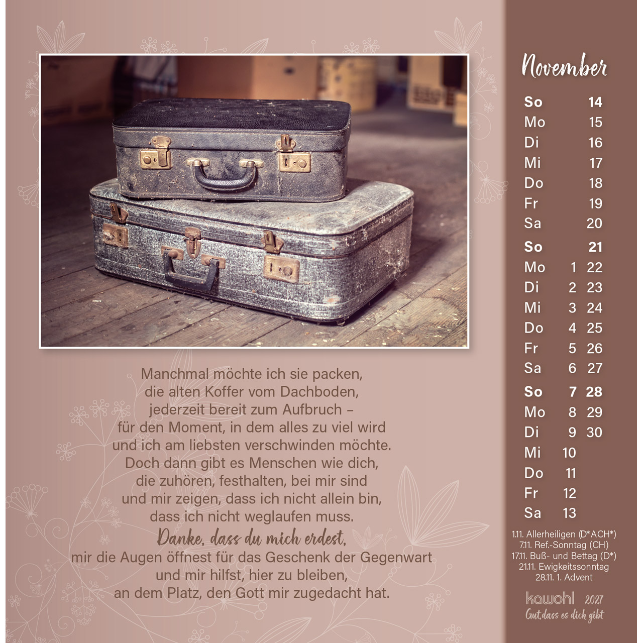 Gut dass es dich gibt 2027 - Postkartenkalender