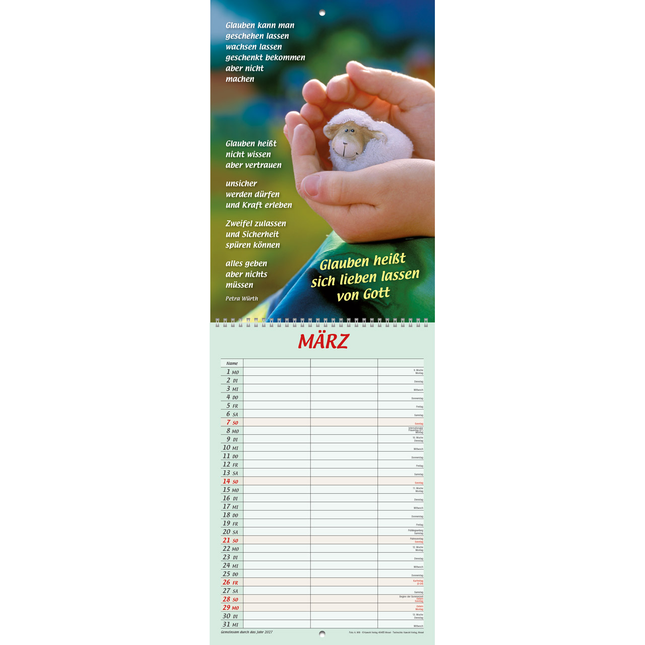Gemeinsam durch das Jahr 2027 - Wandkalender Terminer
