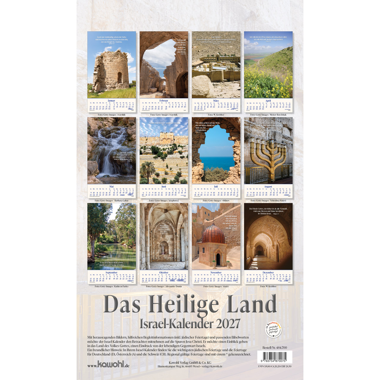 Das Heilige Land 2027 - Wandkalender
