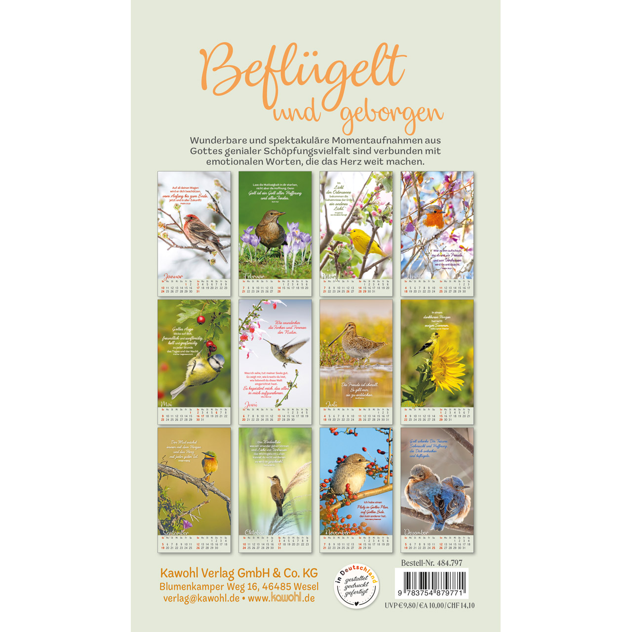 Beflügelt und geborgen 2027 - Postkartenkalender
