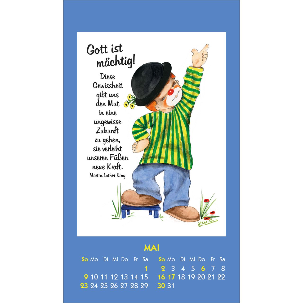 Kleine Clown Grüße 2027 - Aufkleber-Kalender