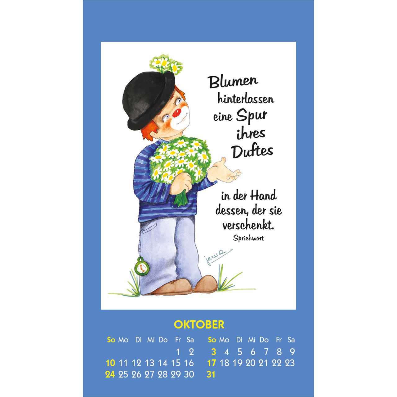 Kleine Clown Grüße 2027 - Aufkleber-Kalender