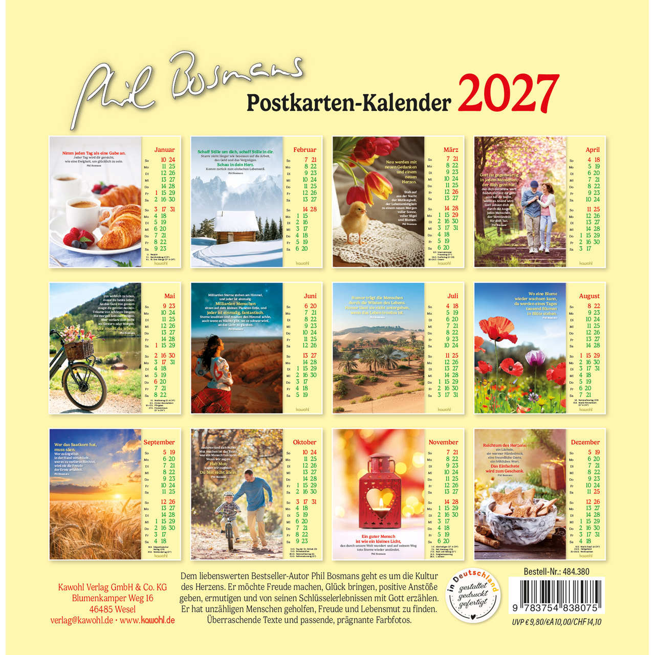 Phil Bosmans 2027 -  Postkartenkalender