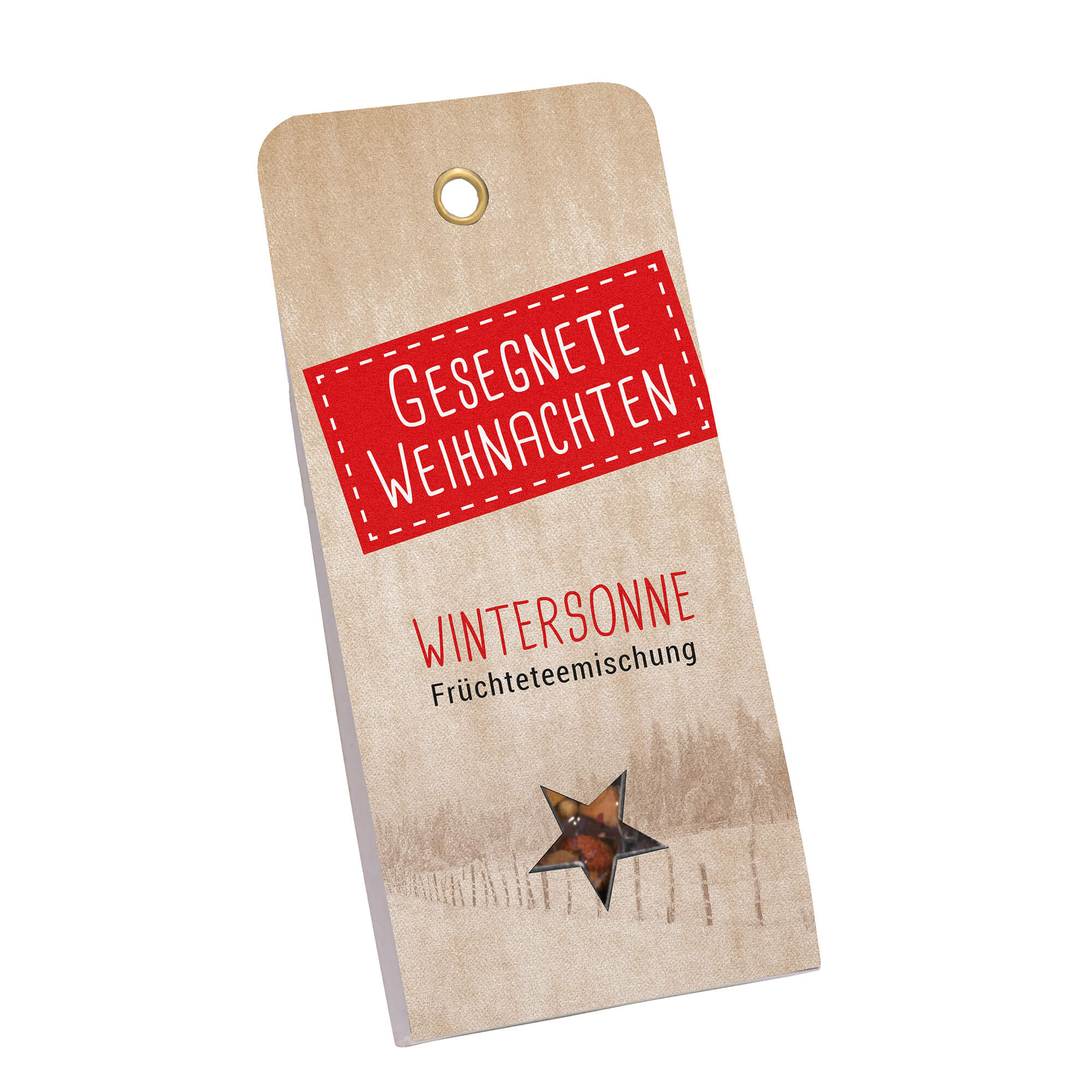 Anhängerkarte 'Gesegnete Weihnachten - Wintersonne'