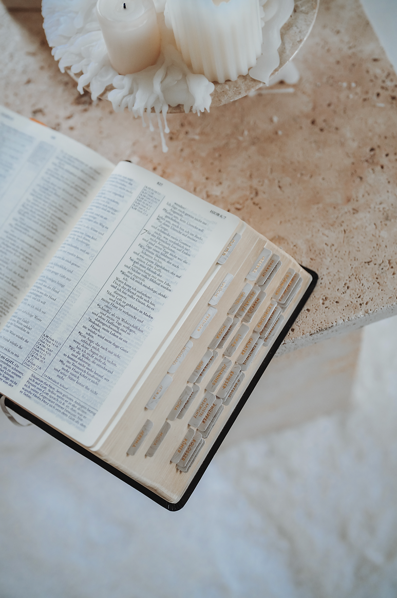 Bibel-Griffregister beige/gold floral (liebezurbibel)
