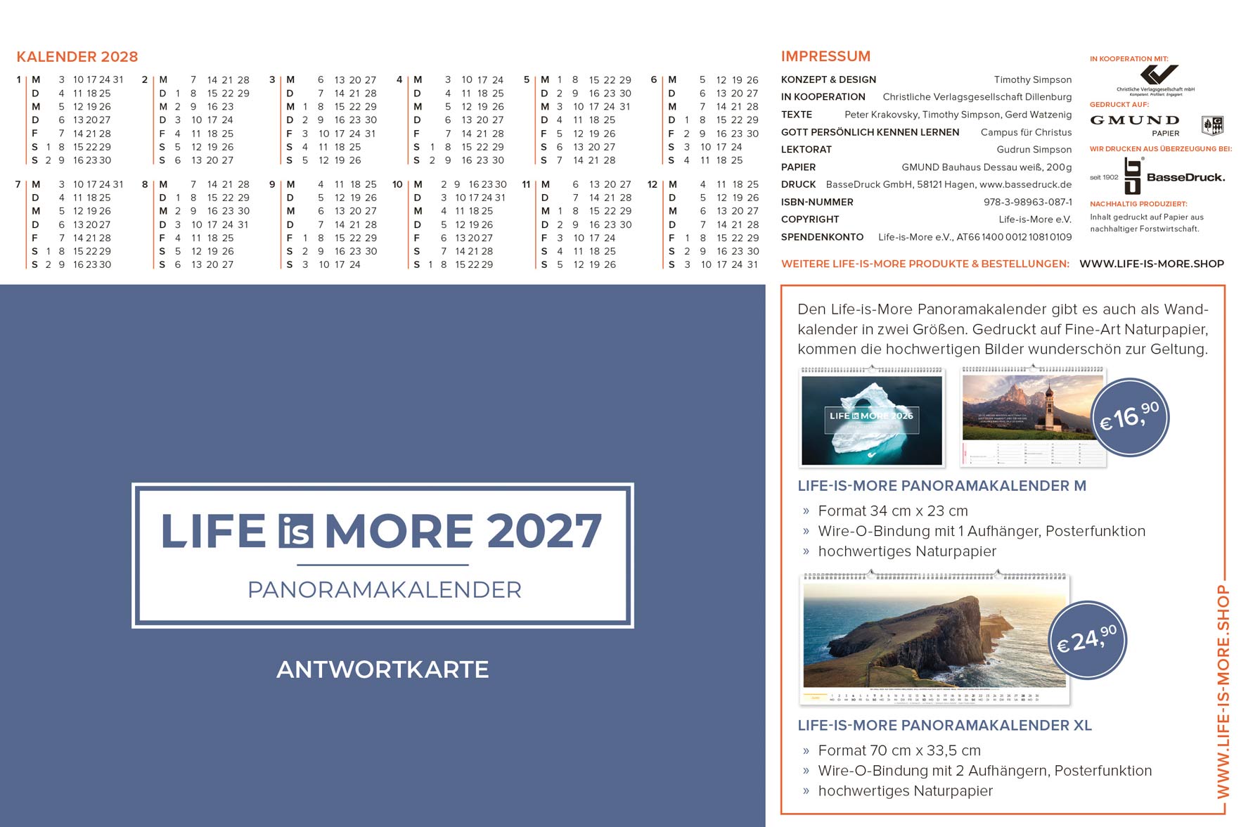 Life is more 2027 - Tischkalender