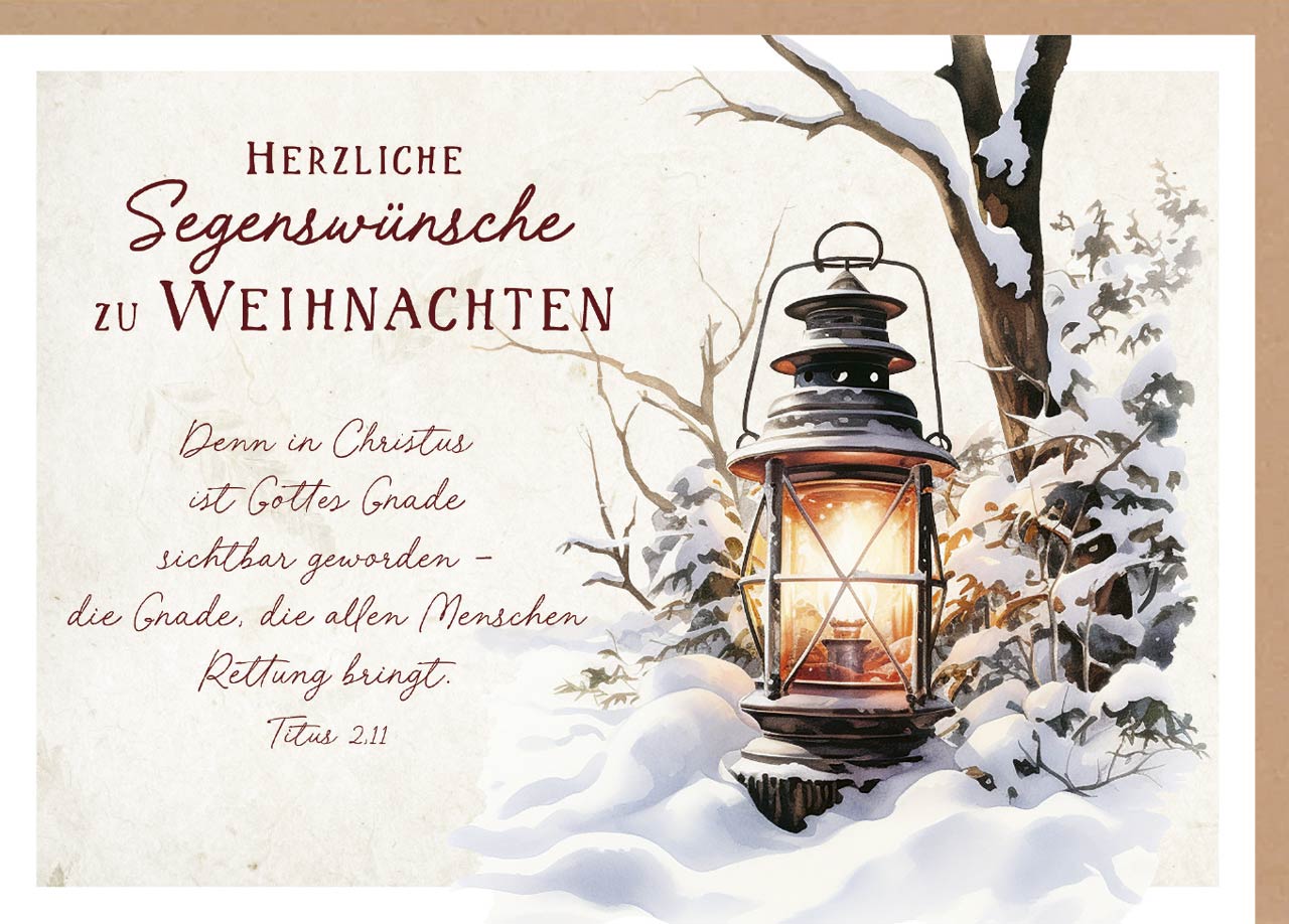 Faltkarte 'Herzliche Segenswünsche zu Weihnachten' 1x