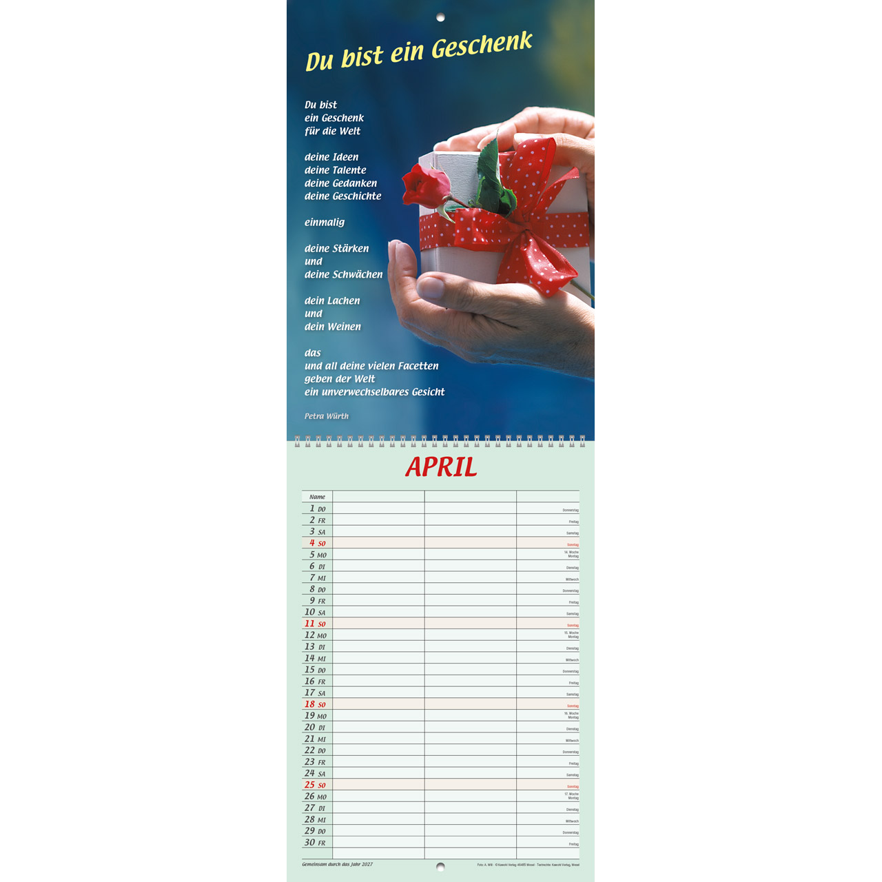 Gemeinsam durch das Jahr 2027 - Wandkalender Terminer