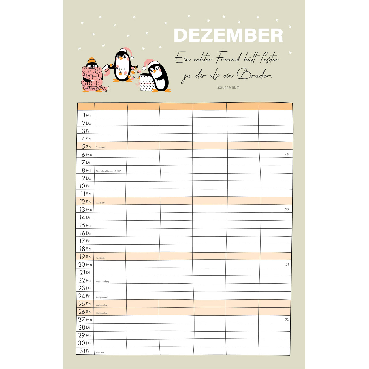 Familienplaner 2027 - Wandkalender
