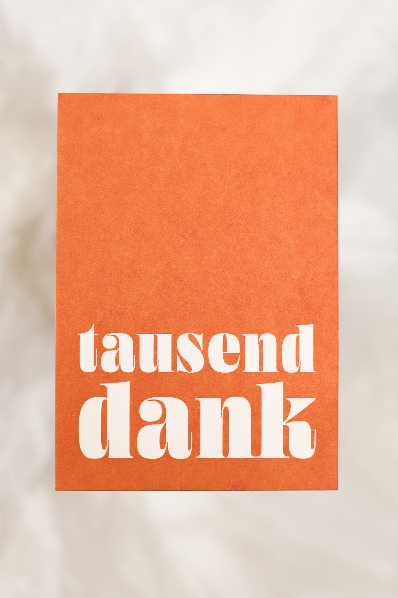 Postkarte  - Tausend Dank (Einzelkarte)