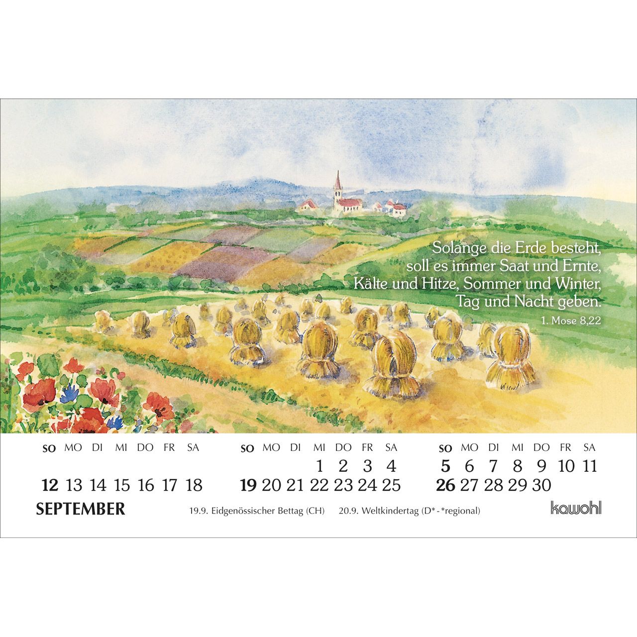 Er sendet Tau und Regen 2027 - Aufstellkalender