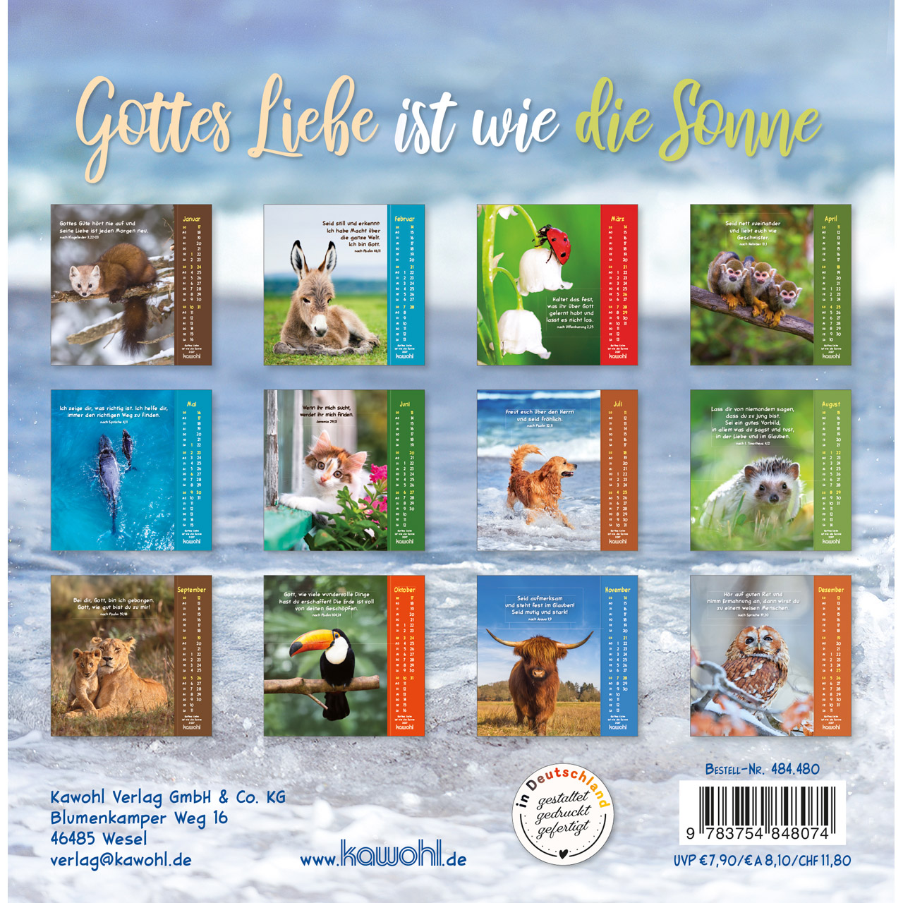 Gottes Liebe ist wie die Sonne 2027 - Postkartenkalender