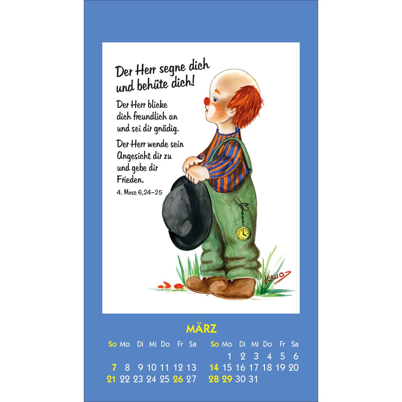 Kleine Clown Grüße 2027 - Aufkleber-Kalender