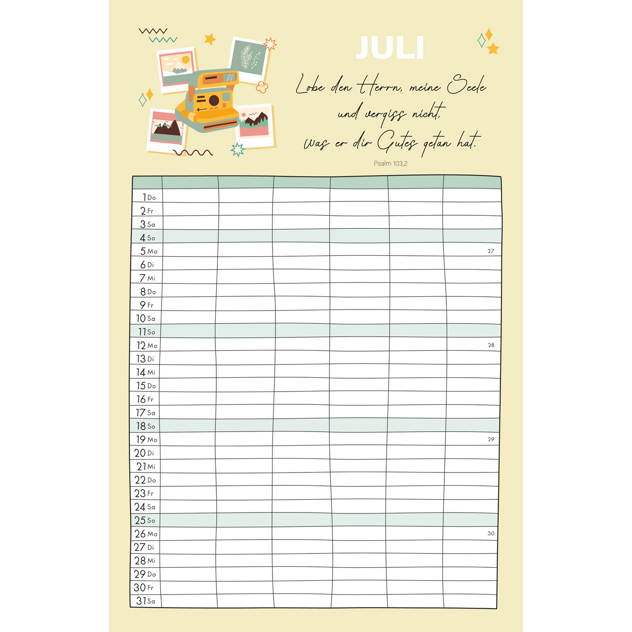 Familienplaner 2027 - Wandkalender
