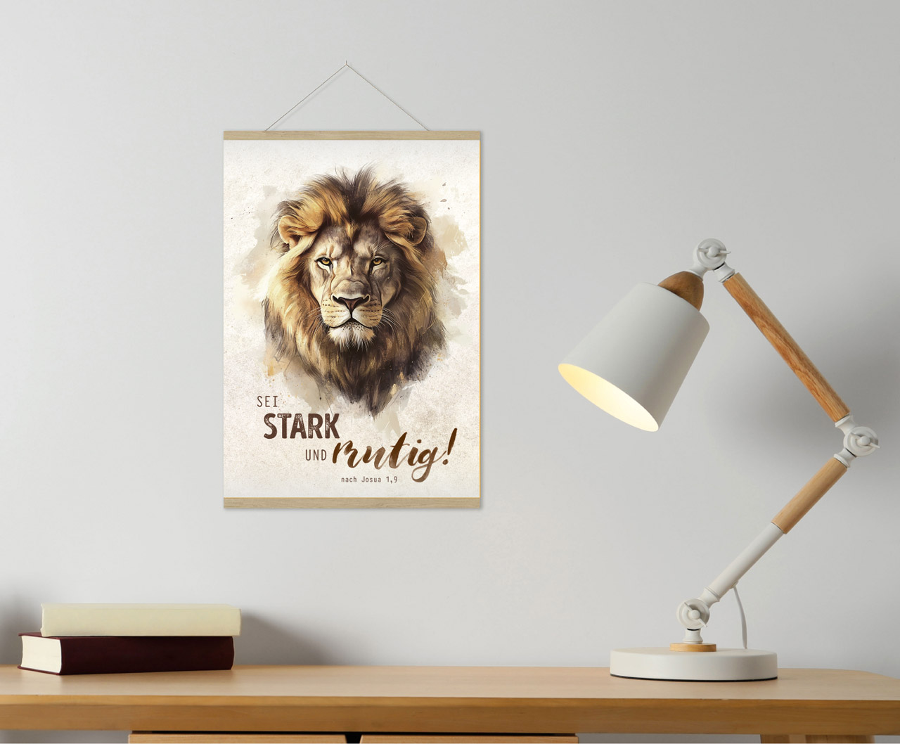 Poster A4 Sei stark und mutig! nach Josua 1,9