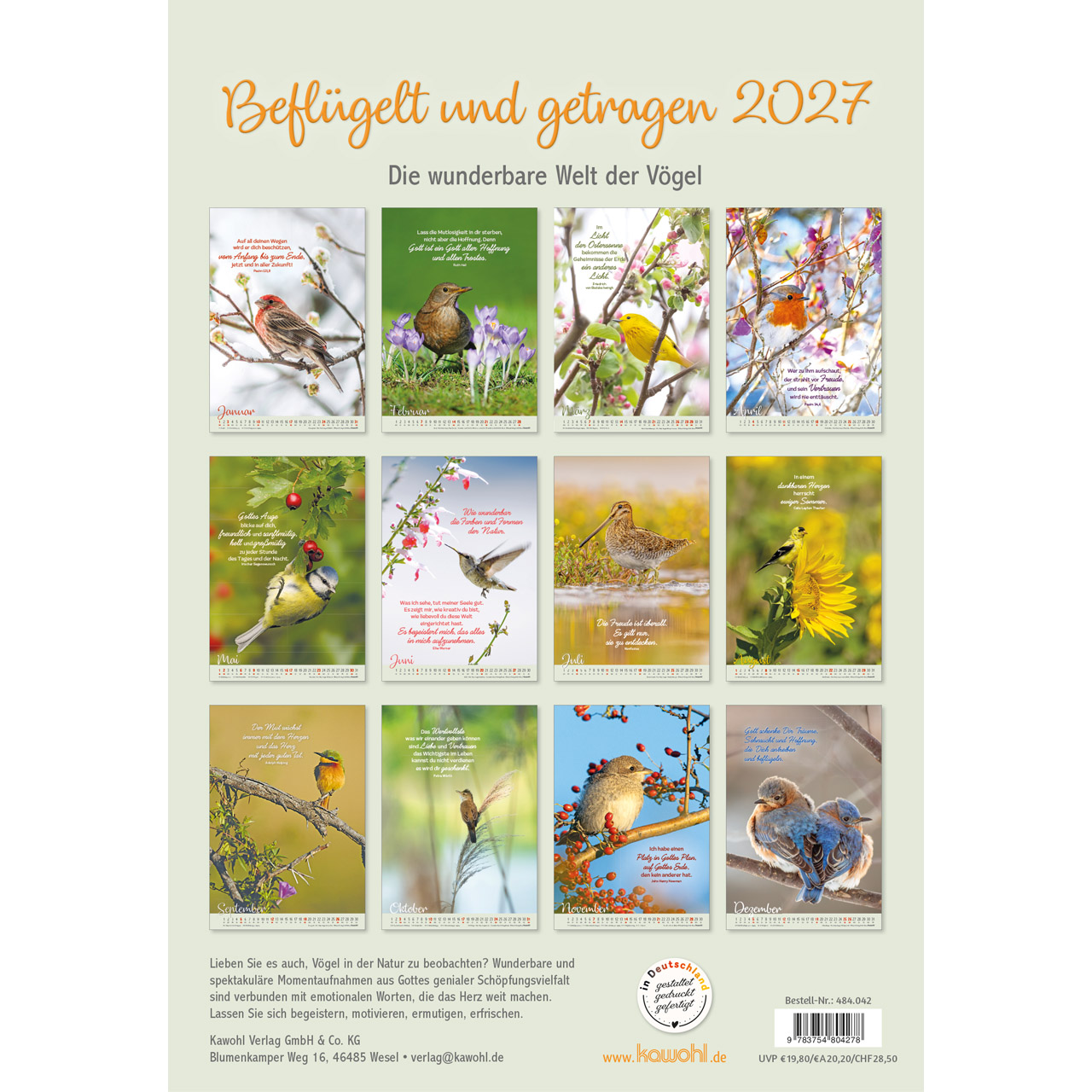 Beflügelt und getragen 2027 - Wandkalender