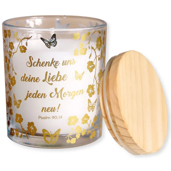Duftkerzen-Glas 'Schenke uns deine Liebe - Gold-Edition'
