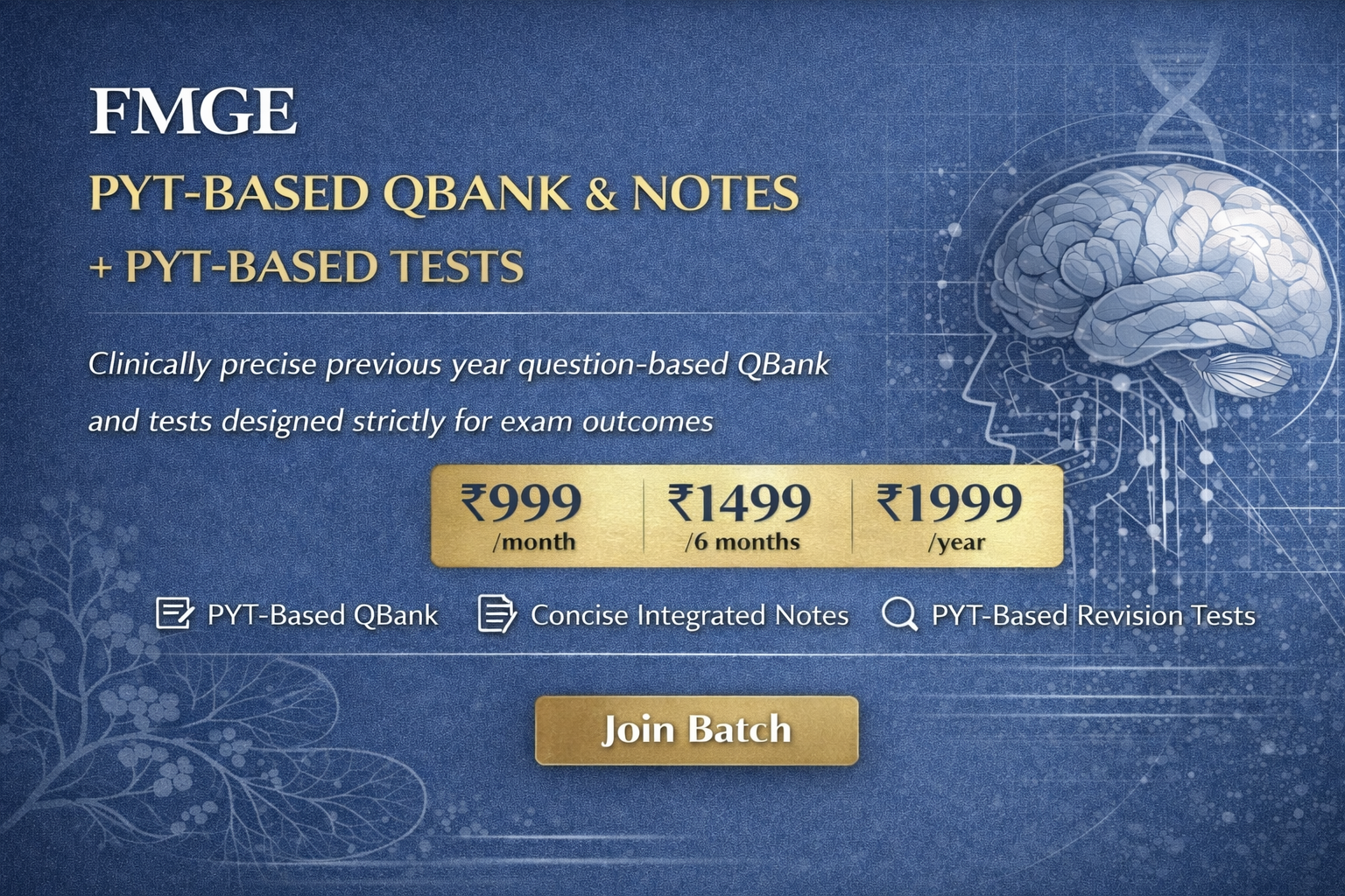 FMGE PYT Based High Yield Notes + Mini Test + QBank