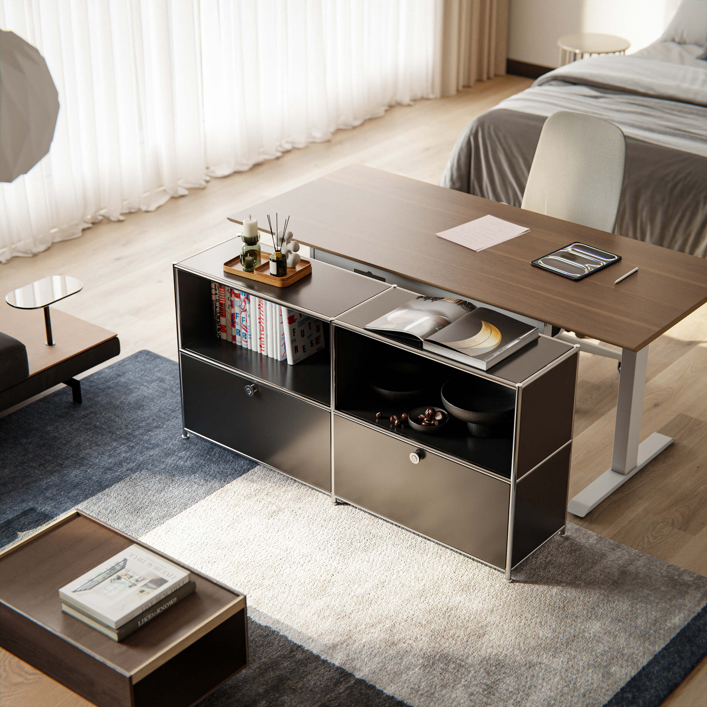 Cubox Sideboard, 2 Ebenen, 2 Klappen