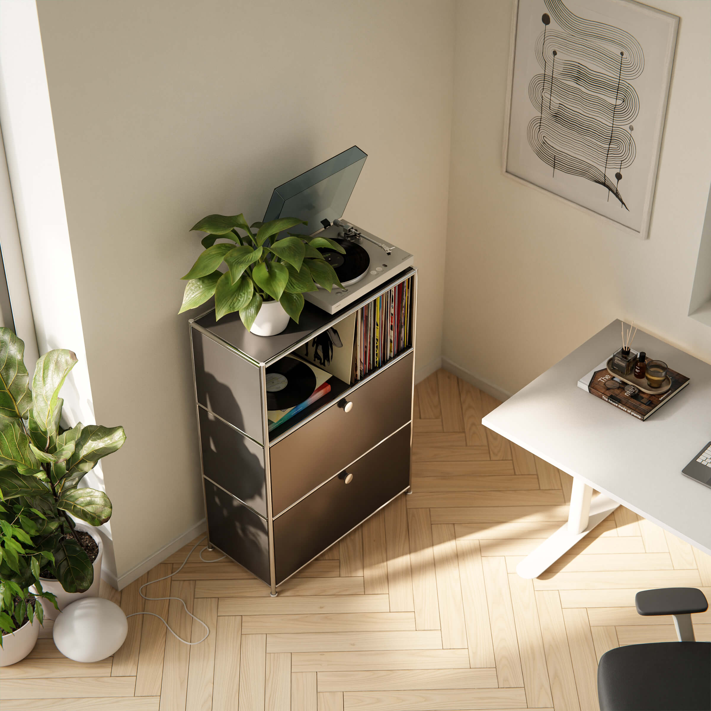 Cubox Büroregal, 3 Ebenen, 2 Klappen