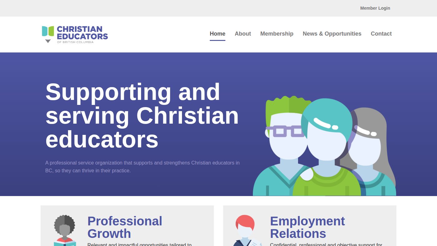 The home page of christianeducators.ca