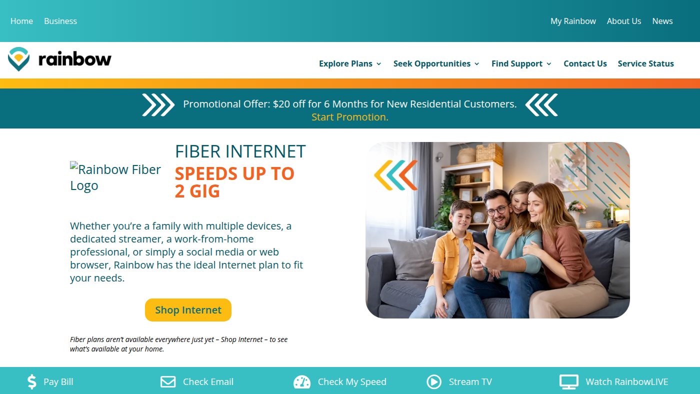 The home page of rainbowtel.net