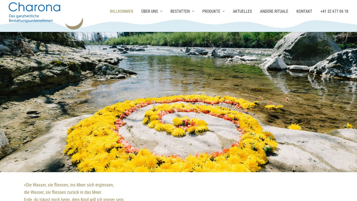 The home page of charona.ch
