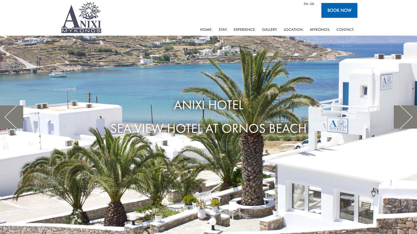 The home page of aniximykonos.com