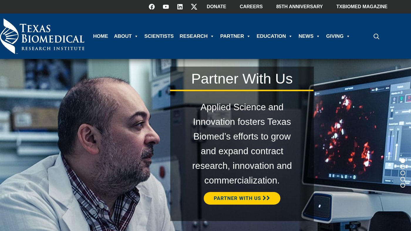 The home page of txbiomed.org
